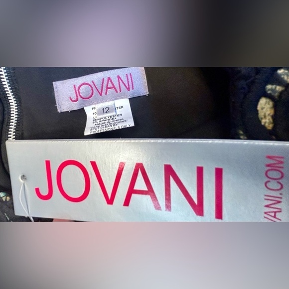 NWT Jovani Black, Green, & Yellow Lace Peplum Top, Built-In Bra, Back Zipper, 12 - Picture 13 of 16